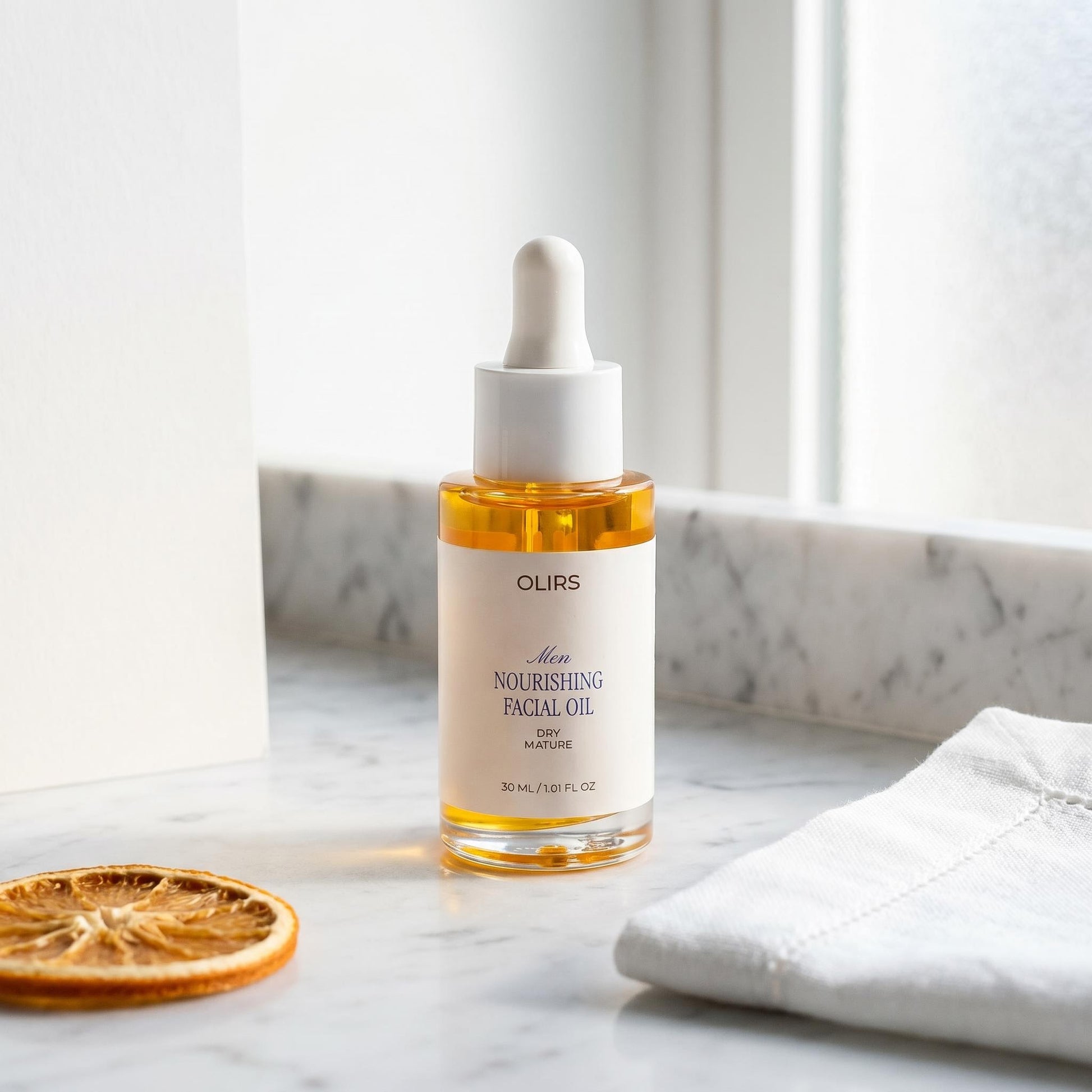 Nourishing Facial Oil - Lifestyle Countertop | OLIRS Men's Skincare