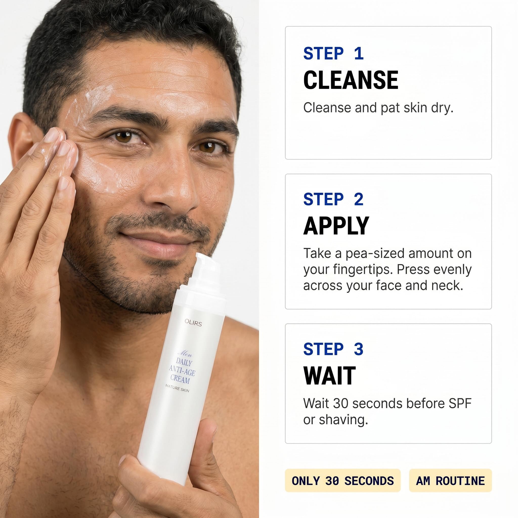 Anti-Age Day Cream - How It Works | OLIRS Men's Skincare
