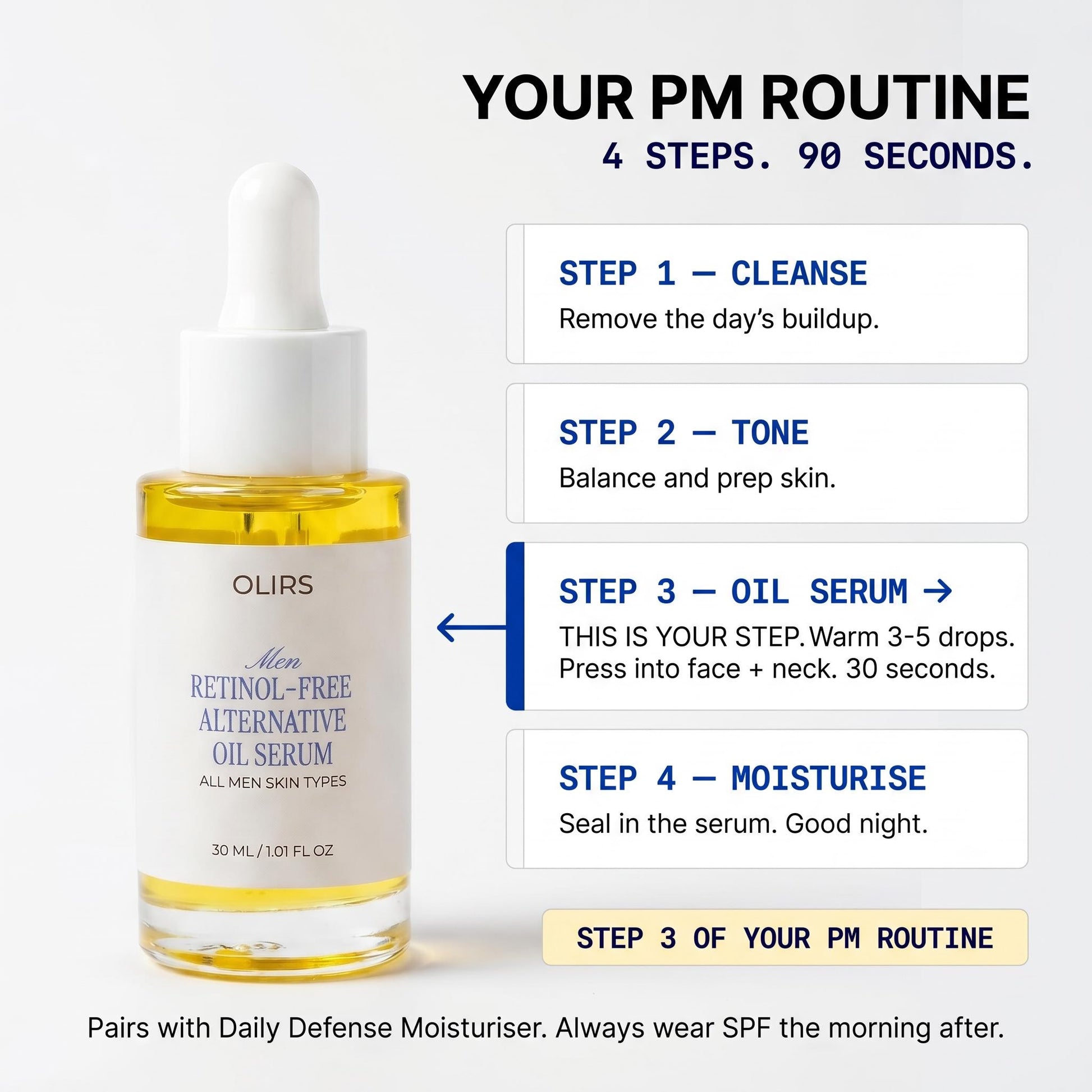 Natural Retinol Oil Serum - Routine Fit | OLIRS Men's Skincare